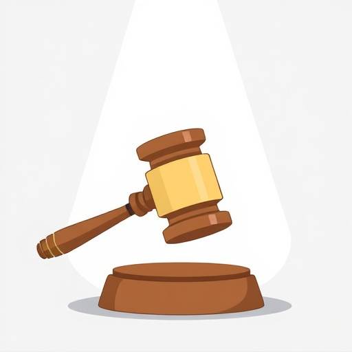 Ilustración de un mazo de juez, simbolizando los términos y condiciones legales.