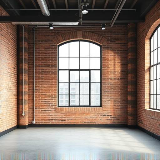 Photo du Studio Industriel de Lumi√®re & Cadre, avec murs de briques apparentes et grande fen√™tre