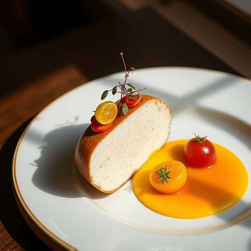 Photographie culinaire d'un plat gastronomique, avec un √©clairage naturel et une mise en sc√®ne soign√©e